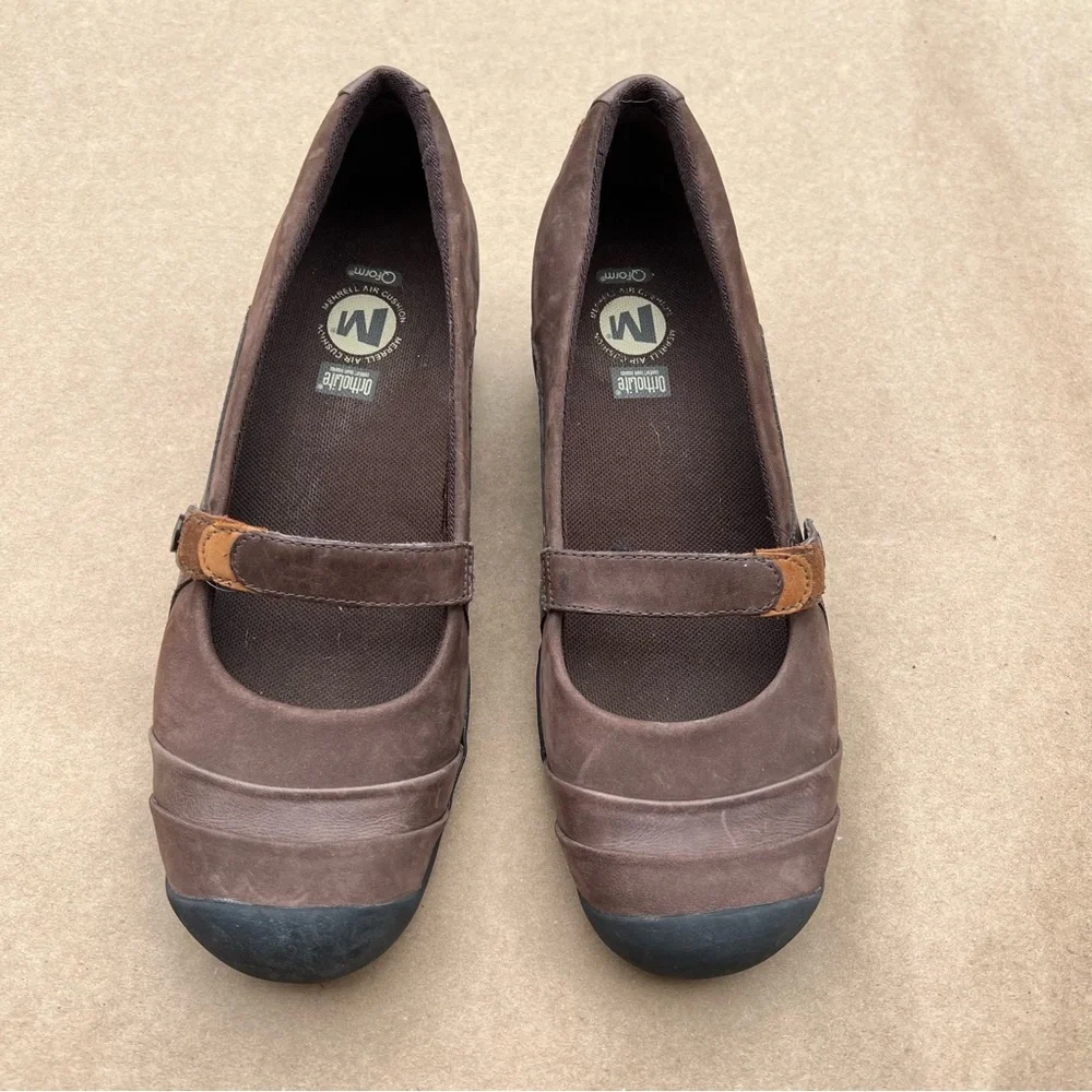 Merrell Eden Multi Brown Slide On Shoes Leather Size 8.5